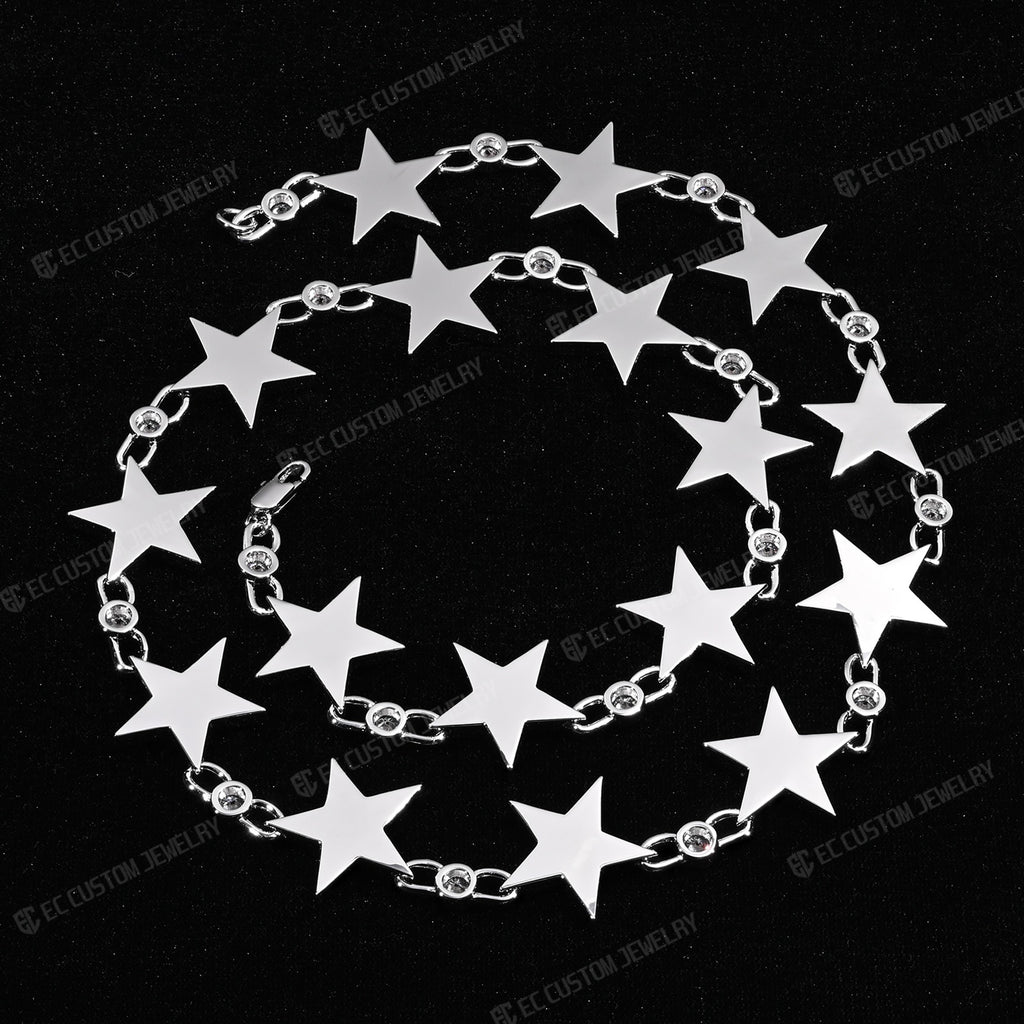 Iced Out Starlink Necklace Star link Chain