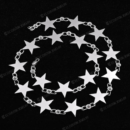 Iced Out Starlink Necklace Star link Chain