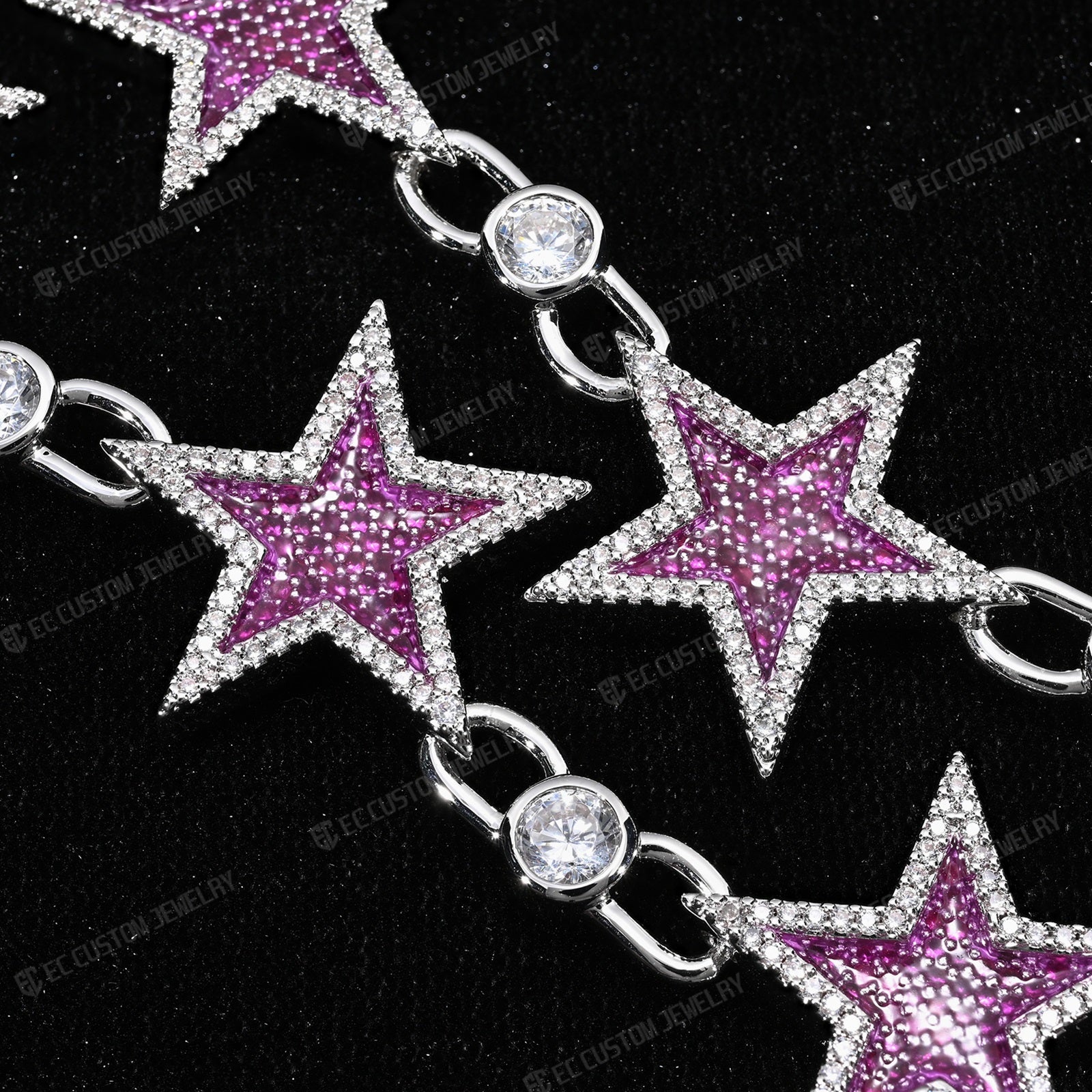 Iced Out Starlink Necklace Star link Chain