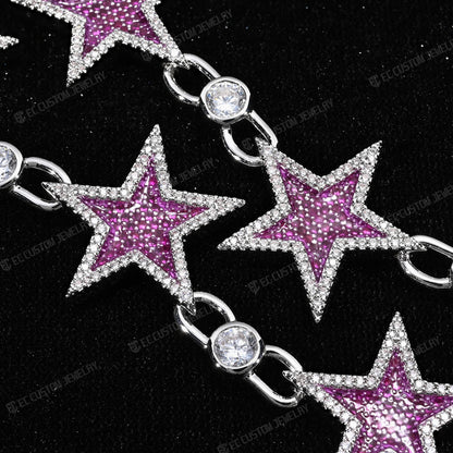 Iced Out Starlink Necklace Star link Chain