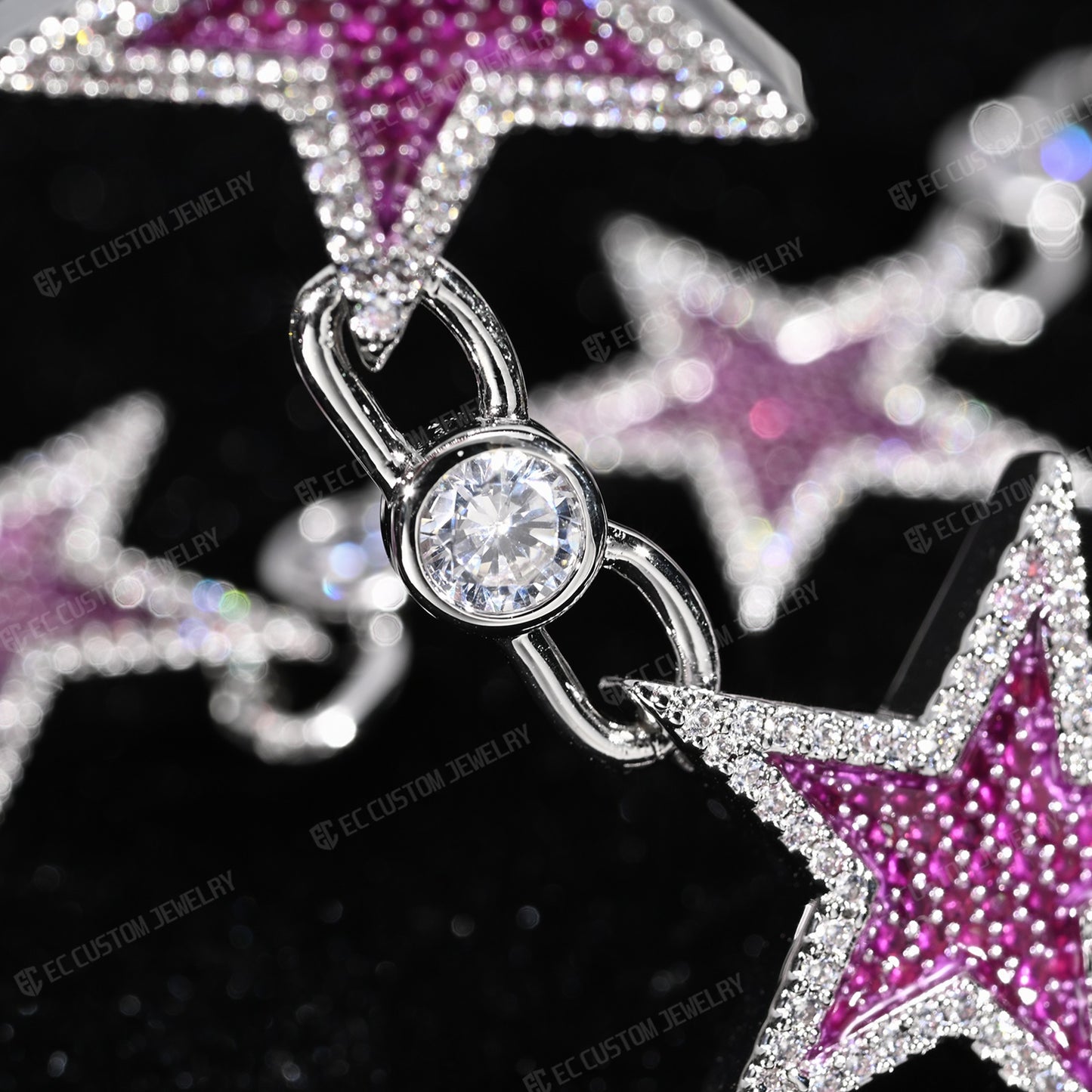 Iced Out Starlink Necklace Star link Chain