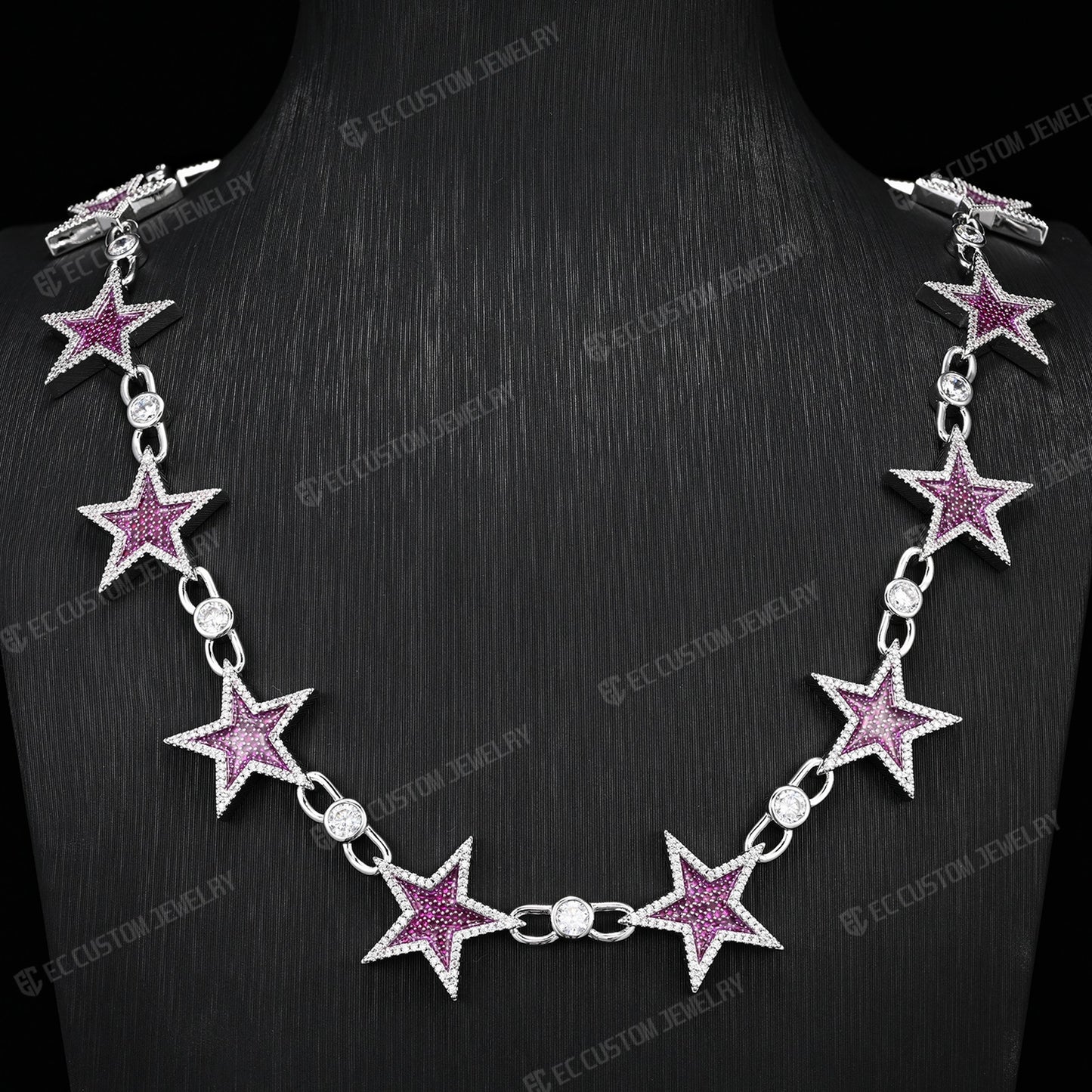 Iced Out Starlink Necklace Star link Chain