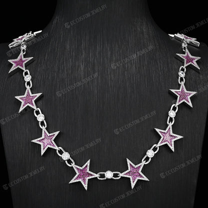 Iced Out Starlink Necklace Star link Chain