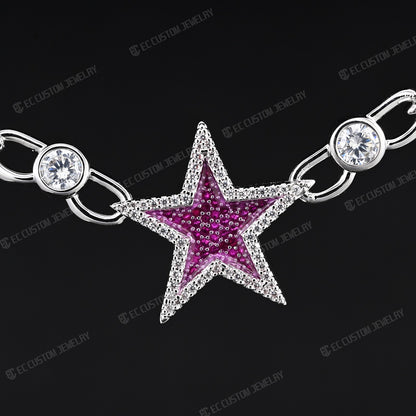 Iced Out Starlink Necklace Star link Chain