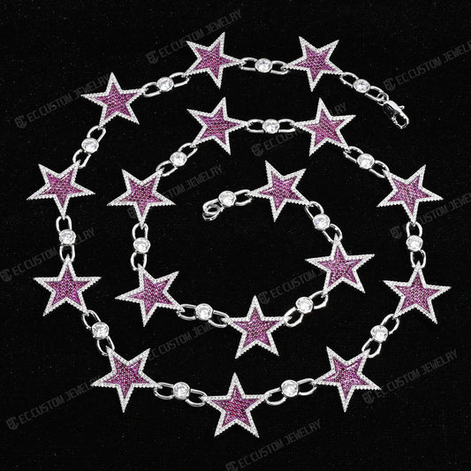 Iced Out Starlink Necklace Star link Chain