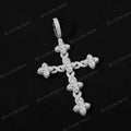 Iced Out Twisted Floral Cross Pendant Moissanite Jewelry 1