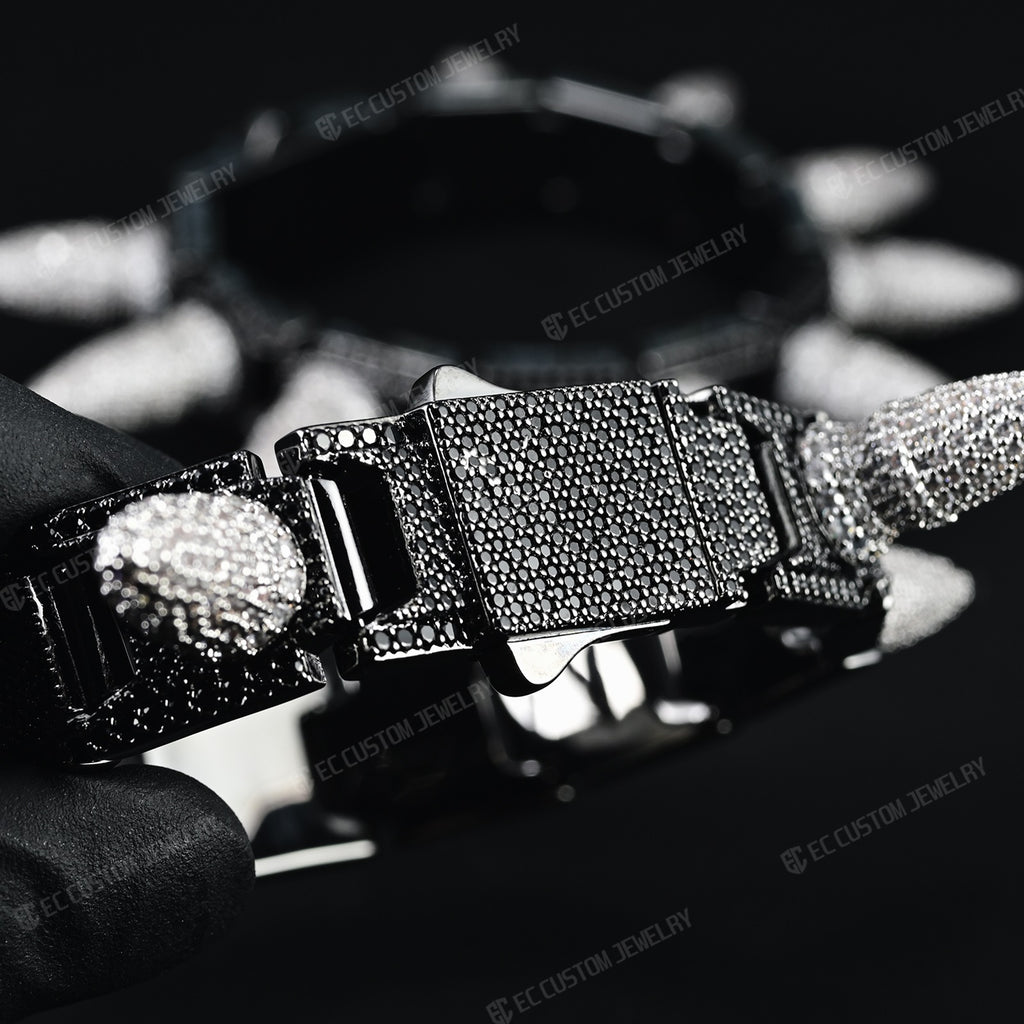 Iced out Spiked Bangle bullet Bracelet hip hop jewelry - ec custom jewelry 3