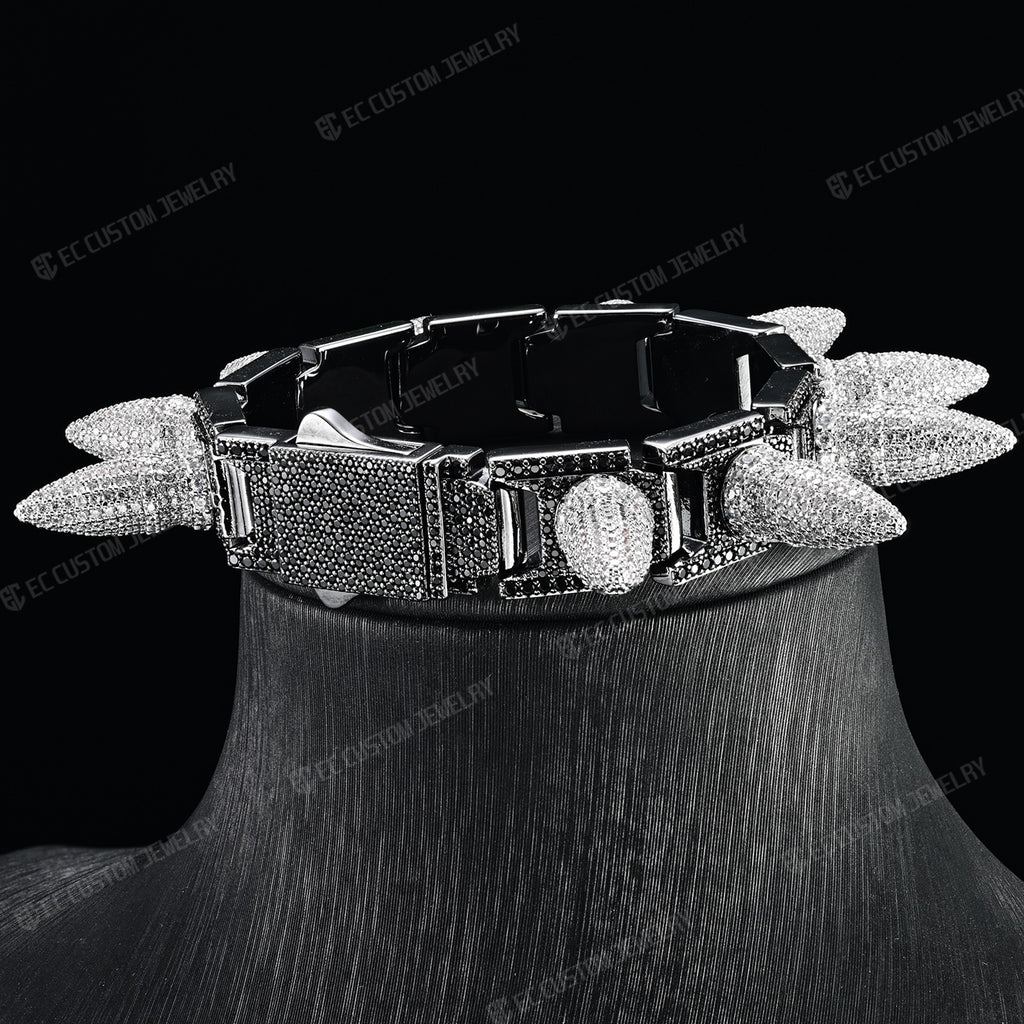 Iced out Spiked Bangle bullet Bracelet hip hop jewelry - ec custom jewelry 6