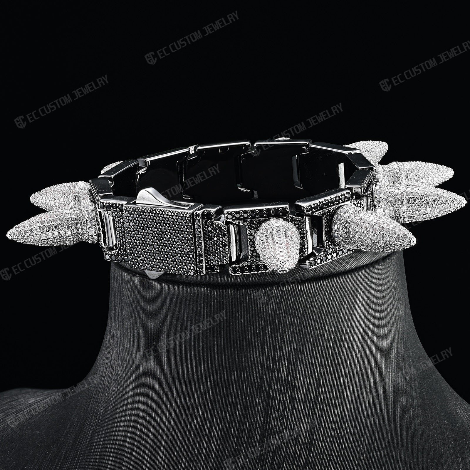 Iced out Spiked Bangle bullet Bracelet hip hop jewelry - ec custom jewelry 6