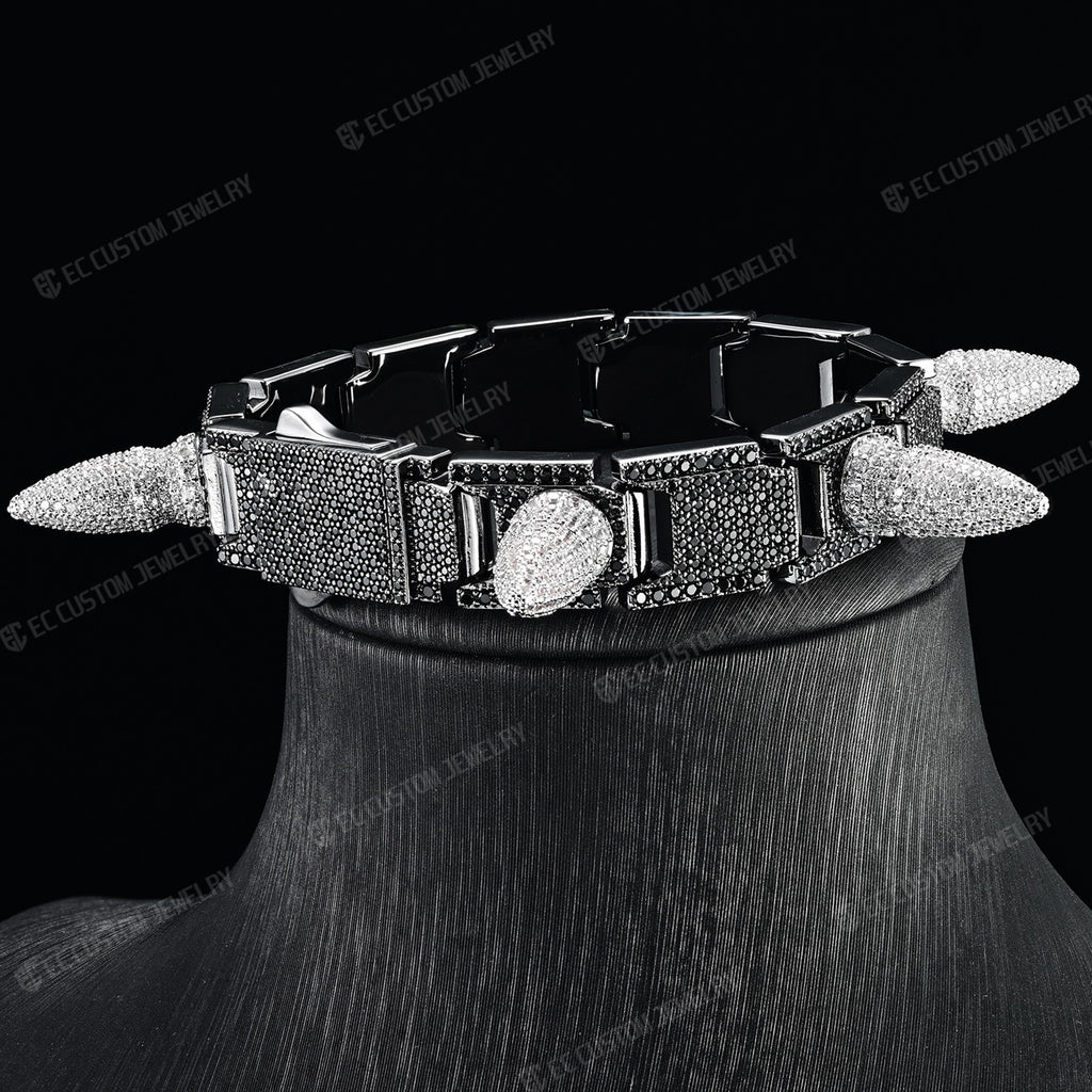 Iced out Spiked Bangle bullet Bracelet hip hop jewelry - ec custom jewelry 7