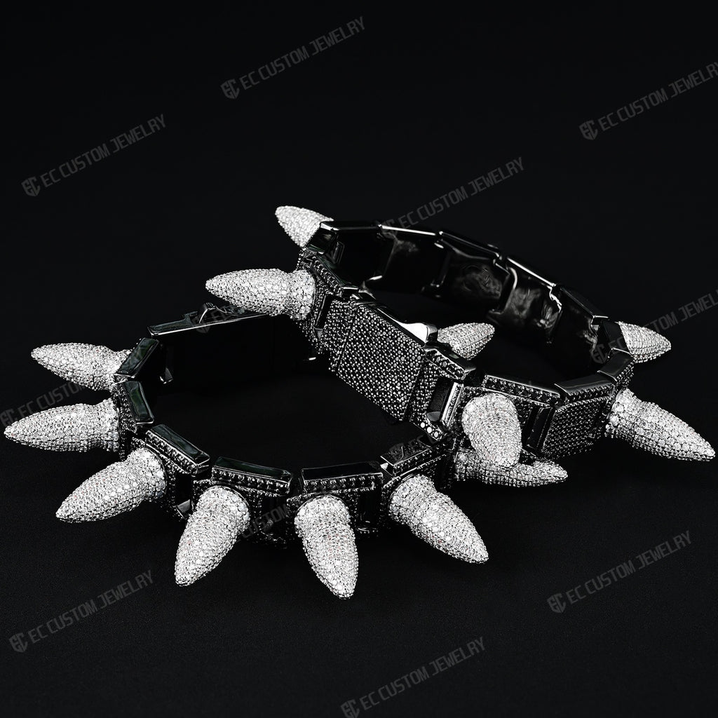 Iced out Spiked Bangle bullet Bracelet hip hop jewelry - ec custom jewelry 8
