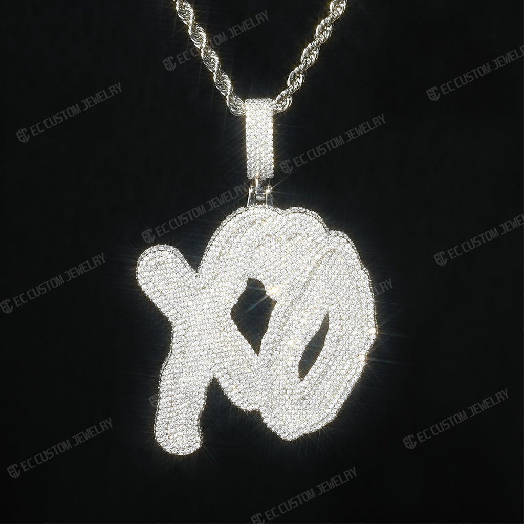 Iced out xo pendant hip hop rapper accessories streetwear outfit for men ken carson playboi carti yvl fans 6