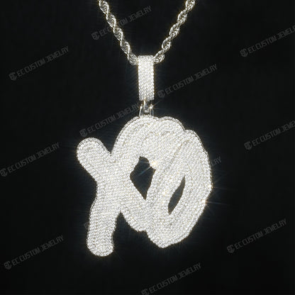 XO PENDANT ICE OUT JEWELRY HIP HOP RAPPER