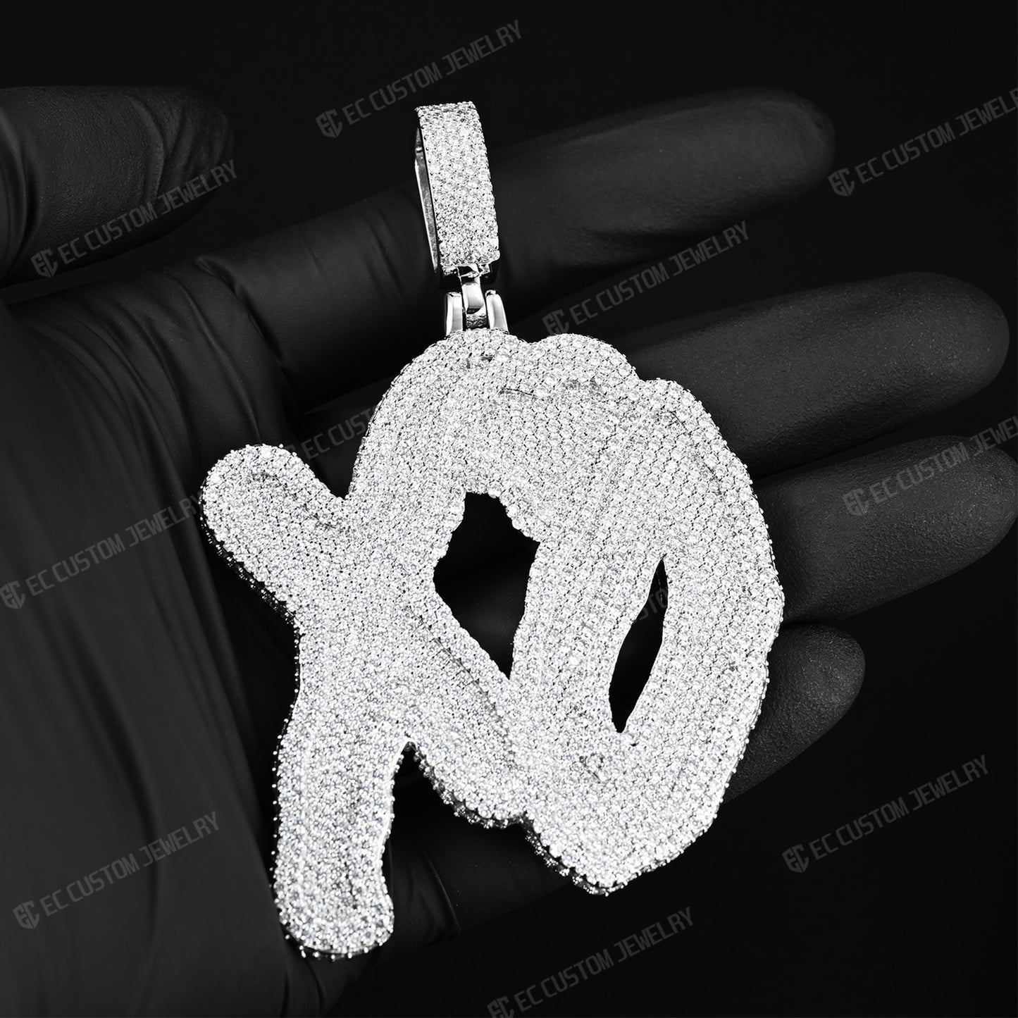 XO PENDANT ICE OUT JEWELRY HIP HOP RAPPER