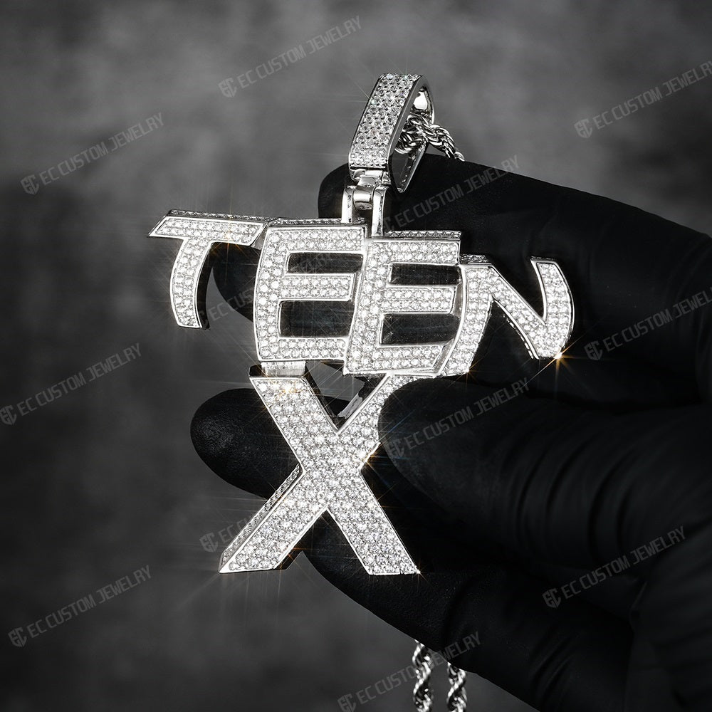 Teen X Song Pendant Iced Out Hip Hop Jewelry Necklace