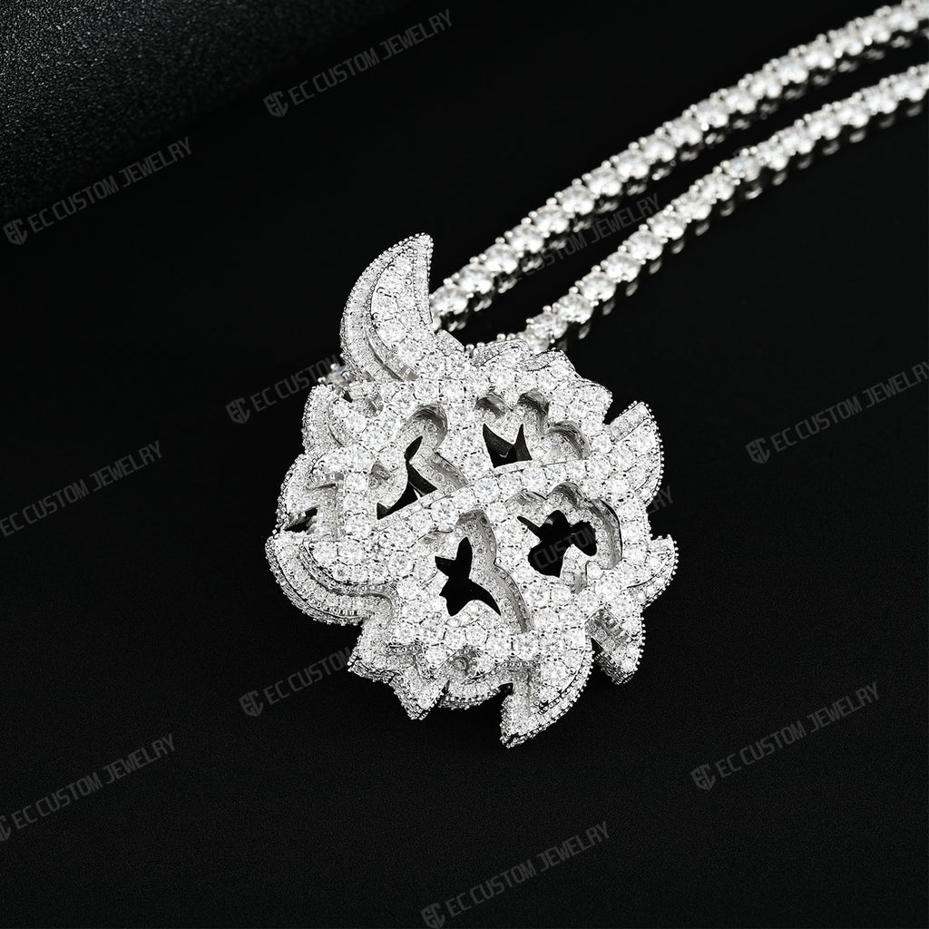 Ken Carson Same Mini X Pendant VVS Moissanite Iced Out Jewelry 