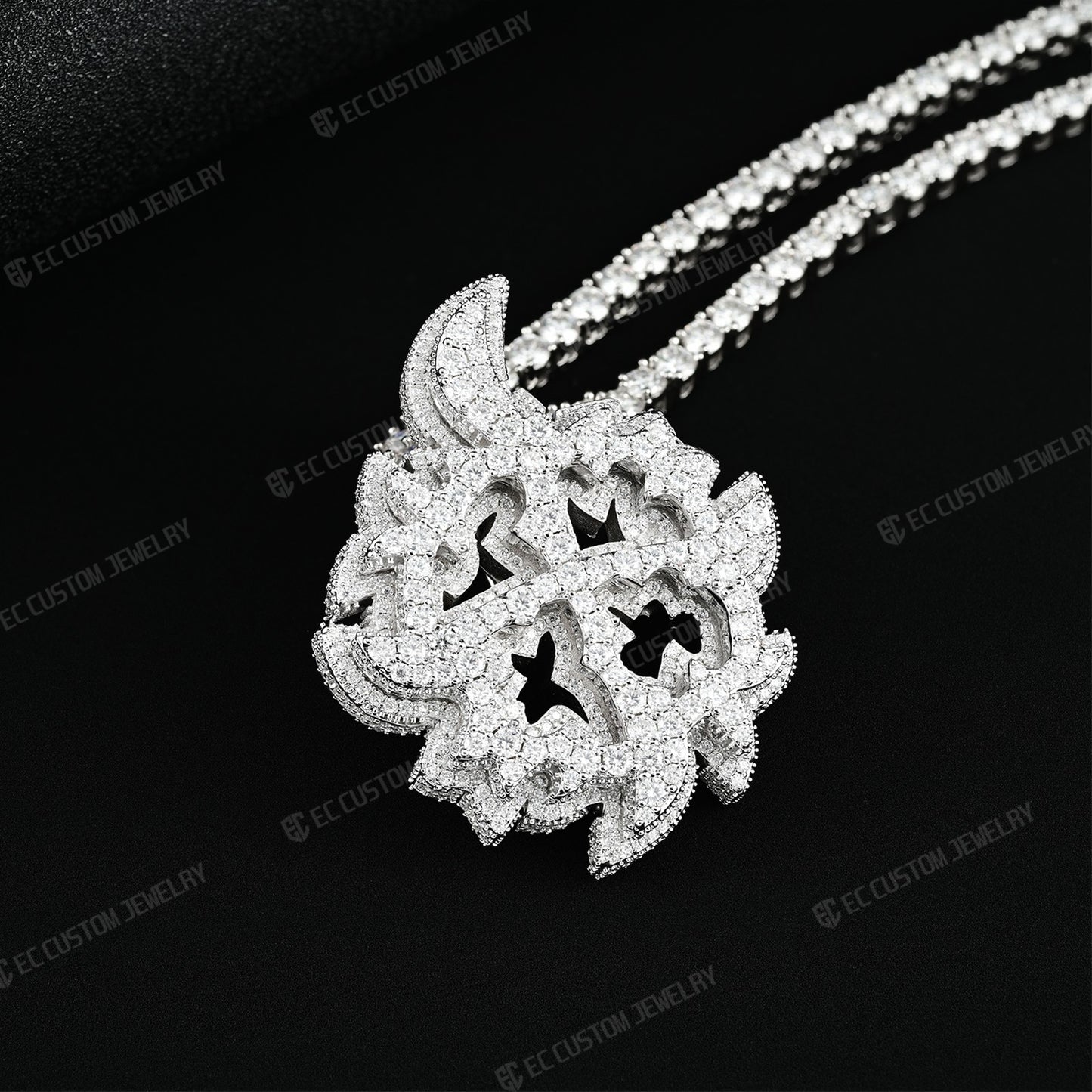 Ken Carson Same Mini X Pendant VVS Moissanite Iced Out Jewelry 
