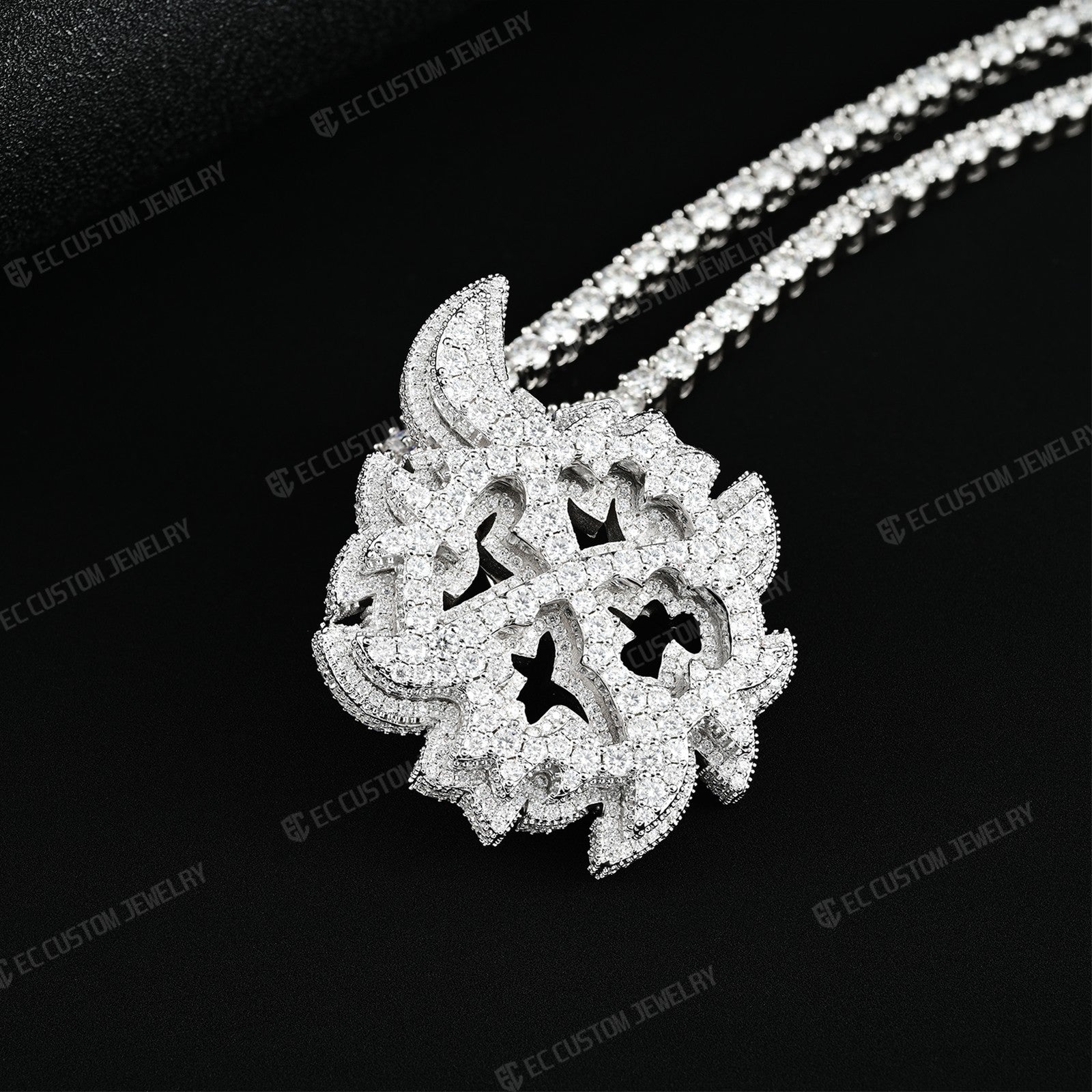 Ken Carson Same Mini X Pendant VVS Moissanite Iced Out Jewelry 