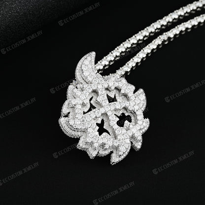 Ken Carson Same Mini X Pendant VVS Moissanite Iced Out Jewelry 