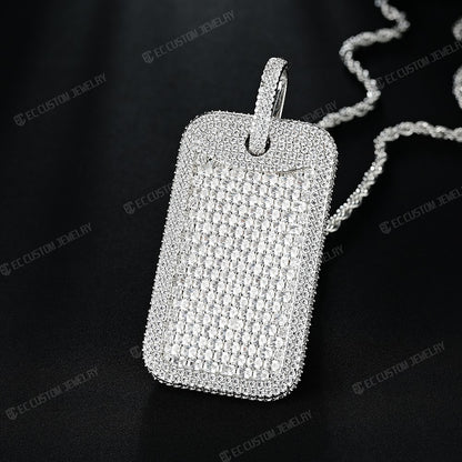 ice dog tag pendant urban hip-hop jewelry