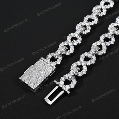 NEW 12MM LONES DIAMOND INFINITY LINK CHAIN ICED OUT NECKLACE