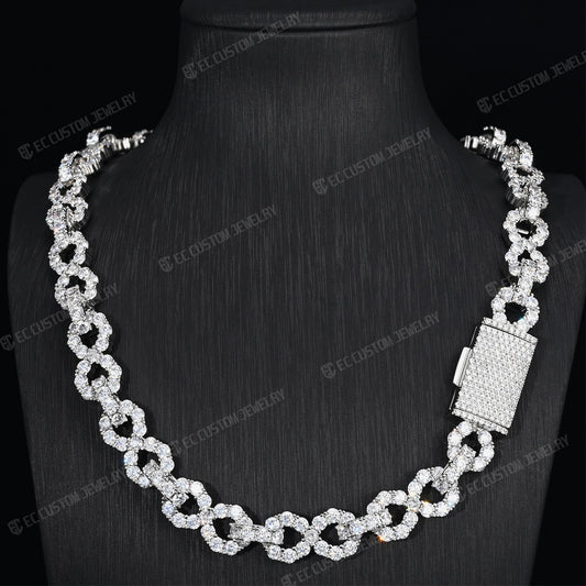 NEW 12MM LONES DIAMOND INFINITY LINK CHAIN ICED OUT NECKLACE
