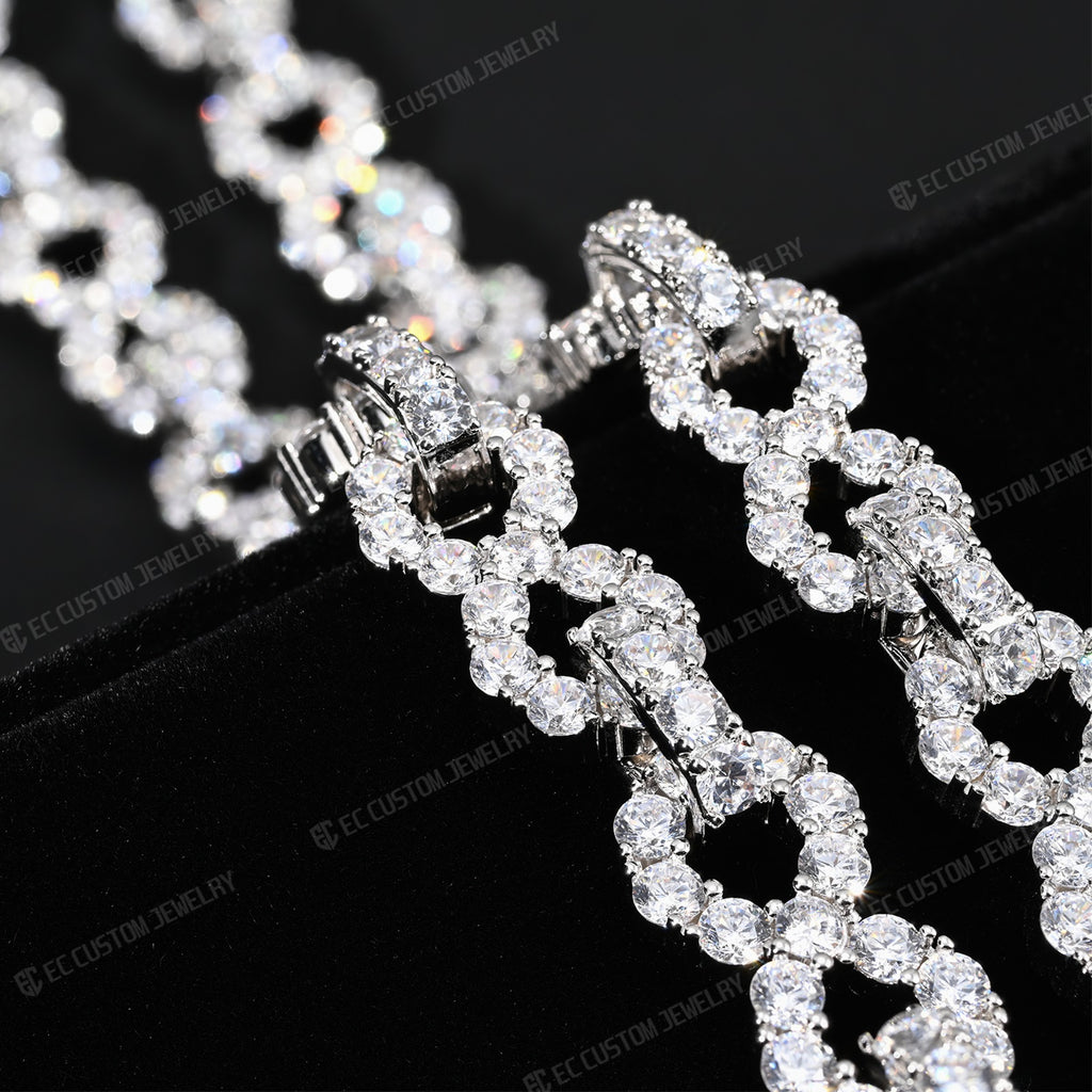 NEW 12MM LONES DIAMOND INFINITY LINK CHAIN ICED OUT NECKLACE