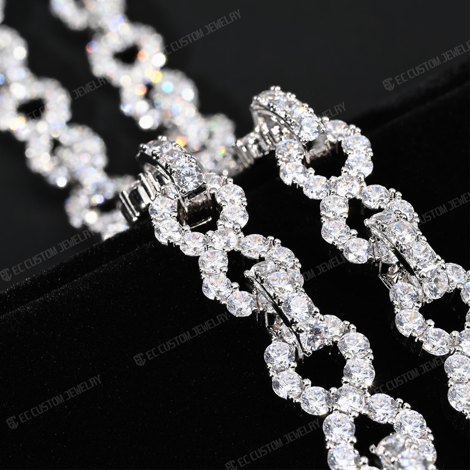 NEW 12MM LONES DIAMOND INFINITY LINK CHAIN ICED OUT NECKLACE