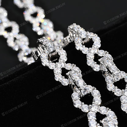NEW 12MM LONES DIAMOND INFINITY LINK CHAIN ICED OUT NECKLACE