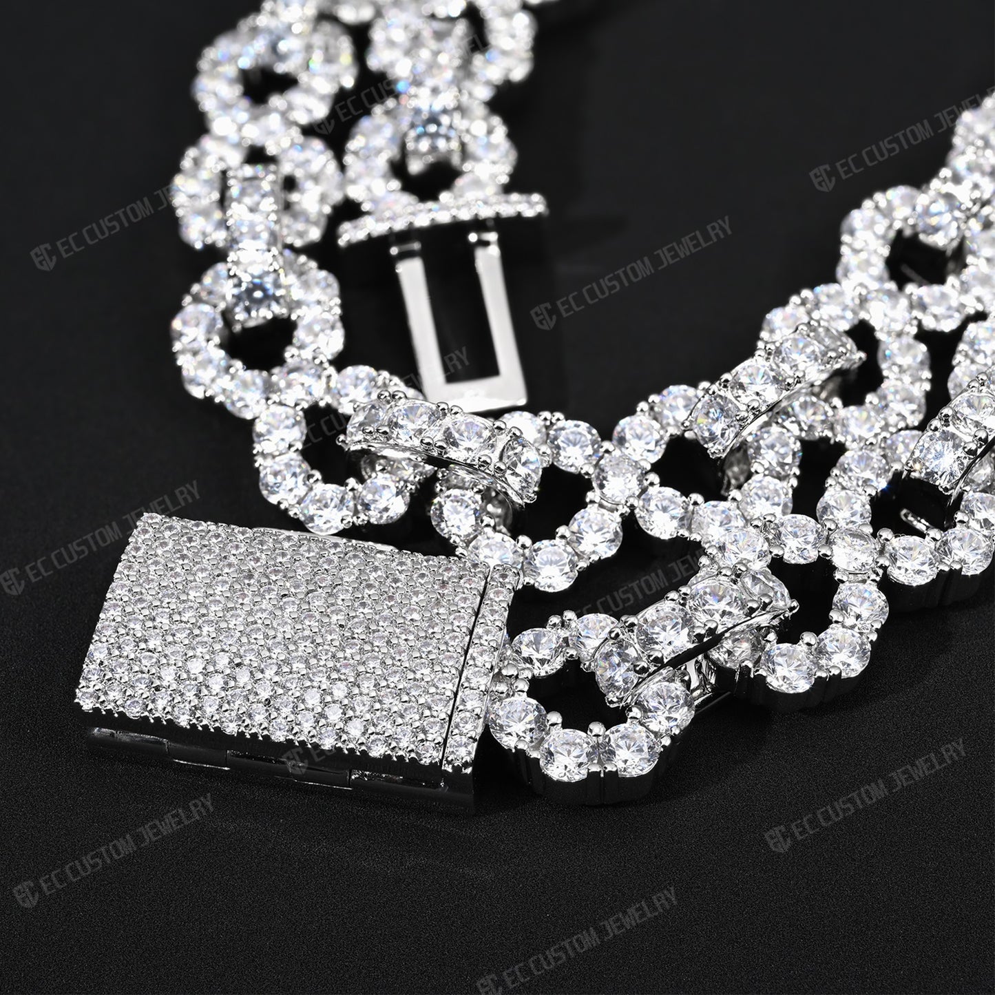 NEW 12MM LONES DIAMOND INFINITY LINK CHAIN ICED OUT NECKLACE