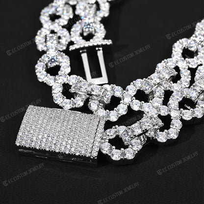 NEW 12MM LONES DIAMOND INFINITY LINK CHAIN ICED OUT NECKLACE