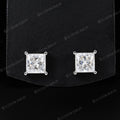 Princess Cut Moissanite Stud Earrings  S925 Silver Iced Out Hip Hop Jewelr  Rapper Accessories 2