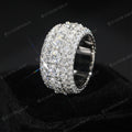 5-Row Round Cut Moissanite Eternity Band Ring