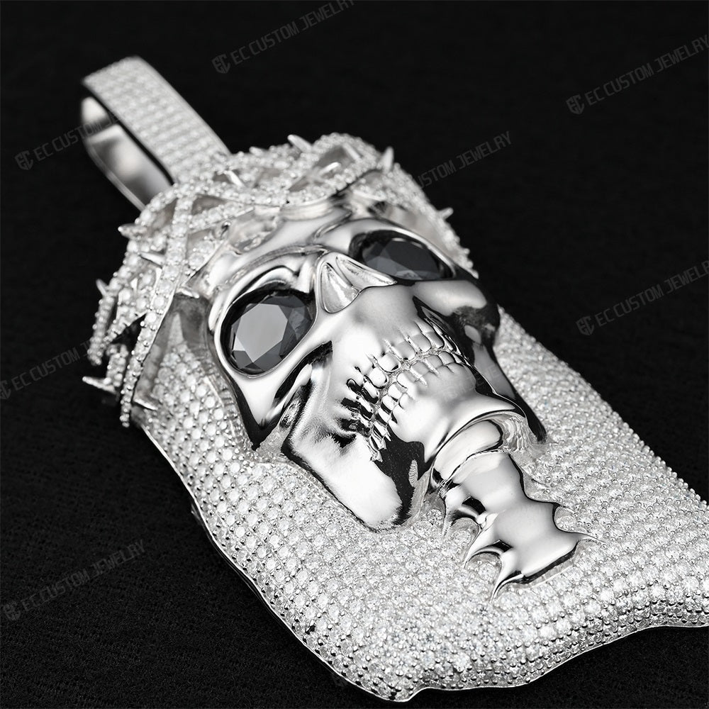 white gold skeleton pendant