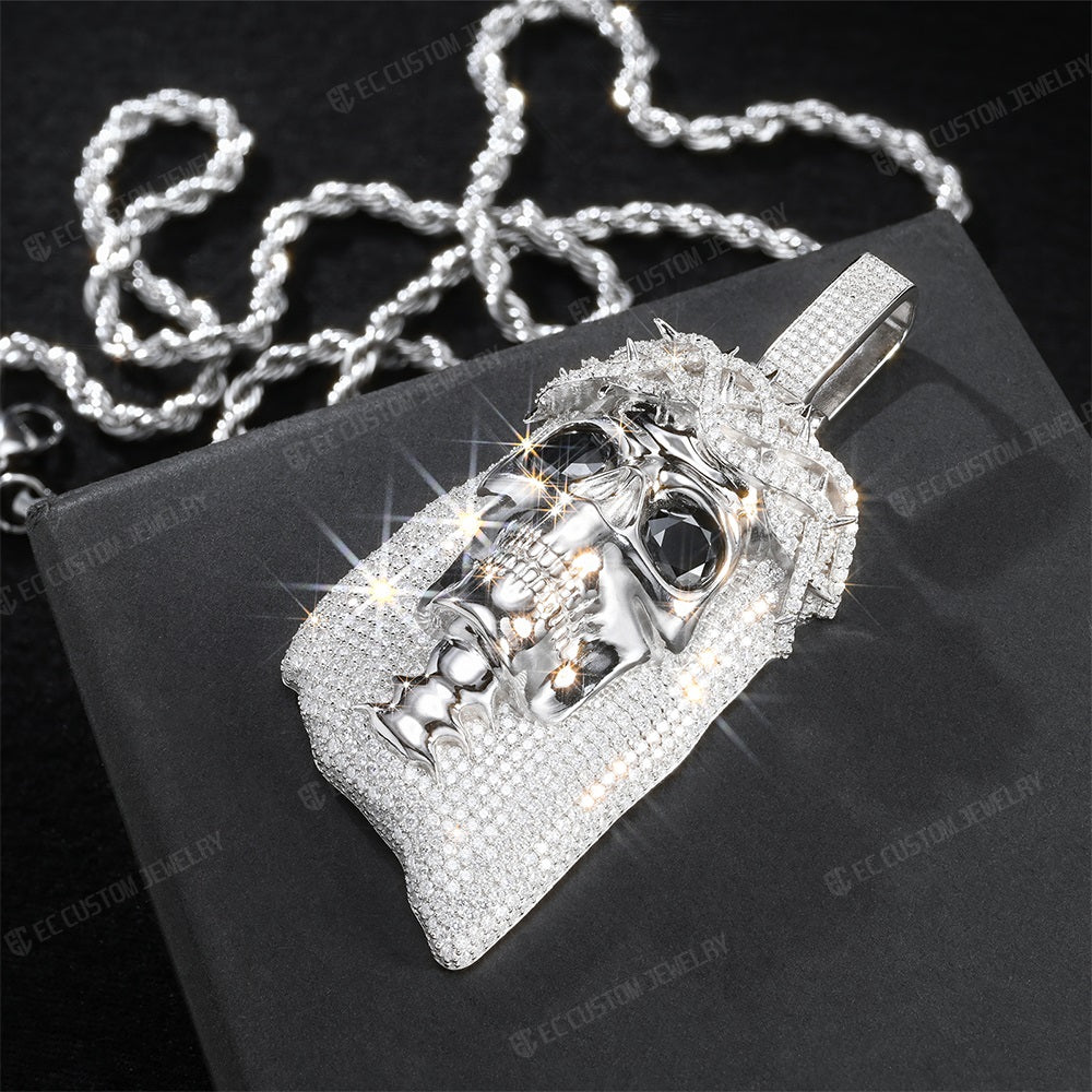 SKULL PENDANT ICED OUT SKELETON