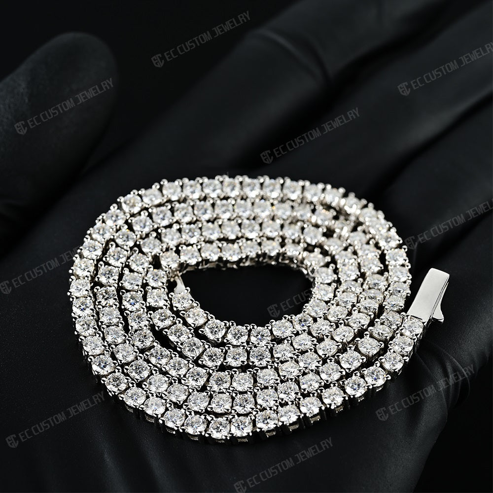 Luxurious Moissanite Tennis Chain Hip Hop Jewelry