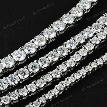 sparkling icy diamond moissanite tennis chain necklace full sizes