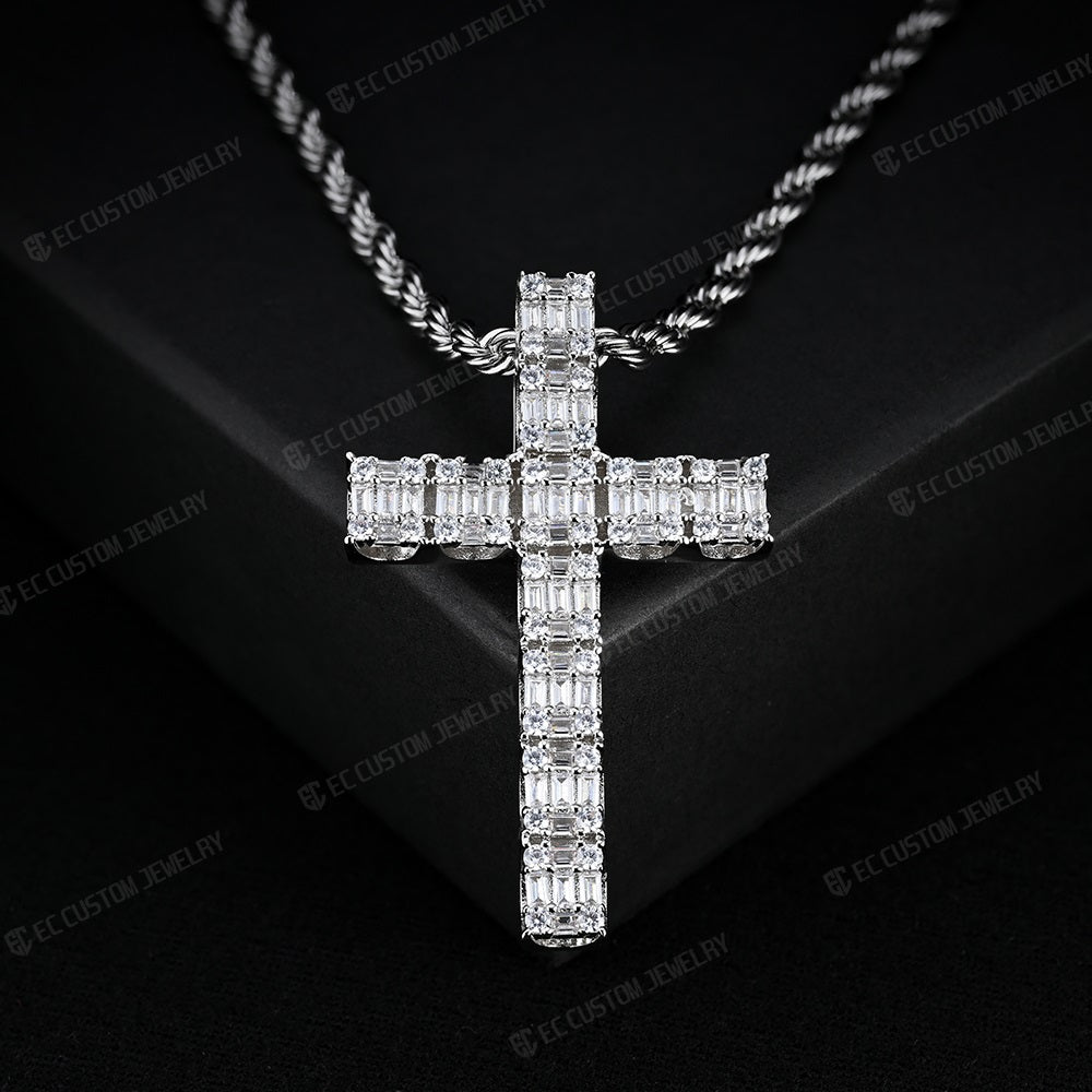 VVS moissanite cross pendant