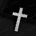 Sparkling Princess Cut Cross Iced Out Square Diamond Cross Pendant