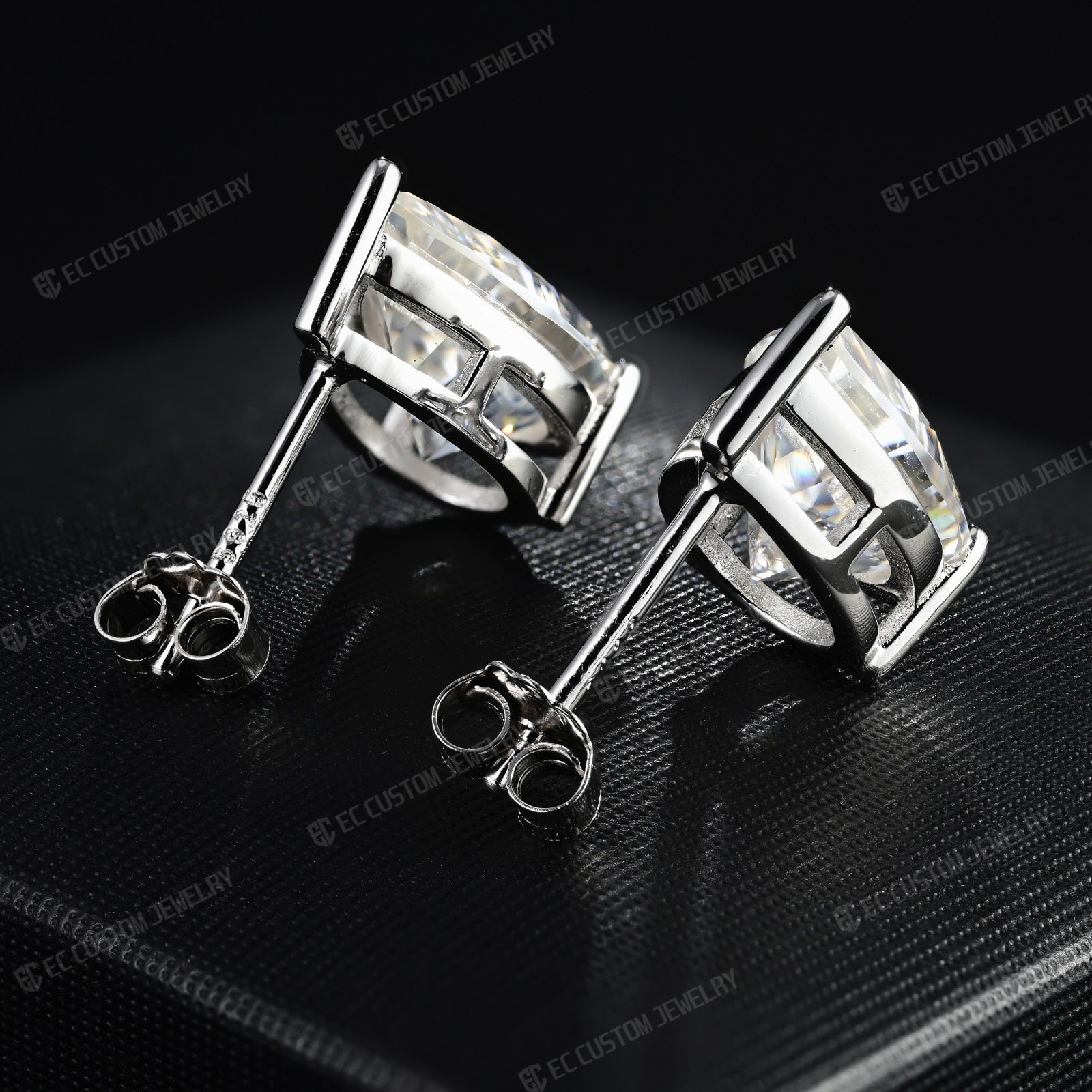 Sparkling Tear drop Stud Iced Out Diamond Earrings Iced Out Hip Hop EC Custom Jewelry 8