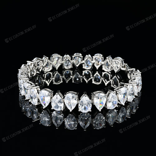 Sparkling Teardrop Chain Iced Out Diamond Bracelet Iced Out Hip Hop Bracelet EC Custom Jewelry 6