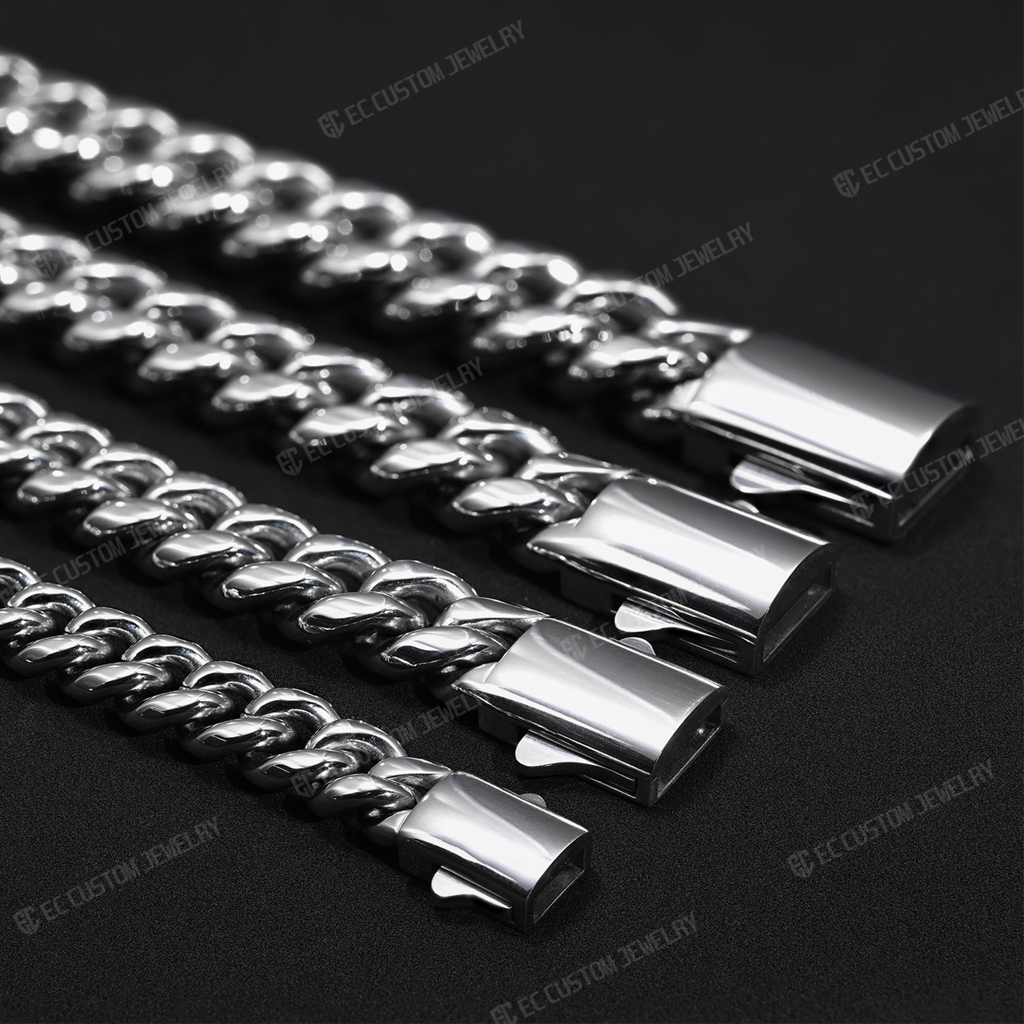 8MM 10MM 12MM 14MM Stainless Steel Cuban Link Chain Necklace