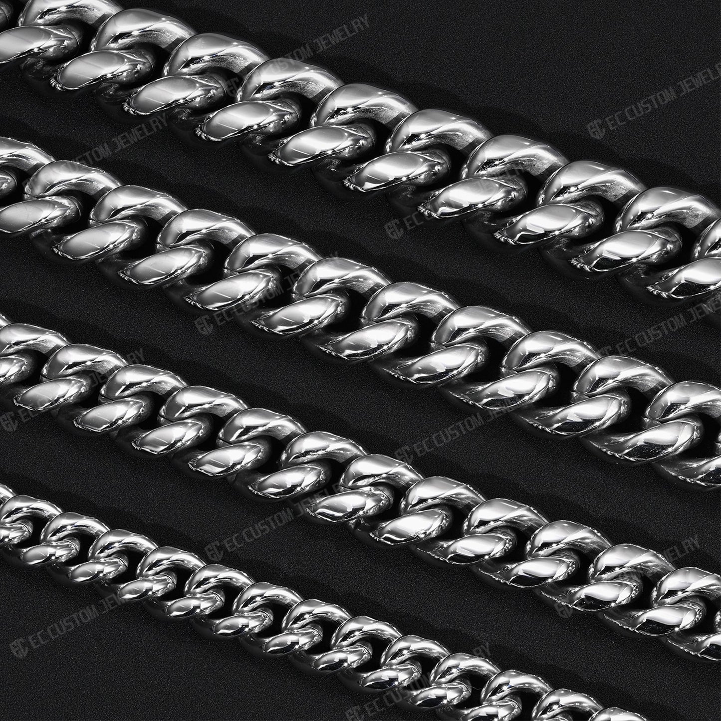 8MM 10MM 12MM 14MM Stainless Steel Cuban Link Chain Necklace