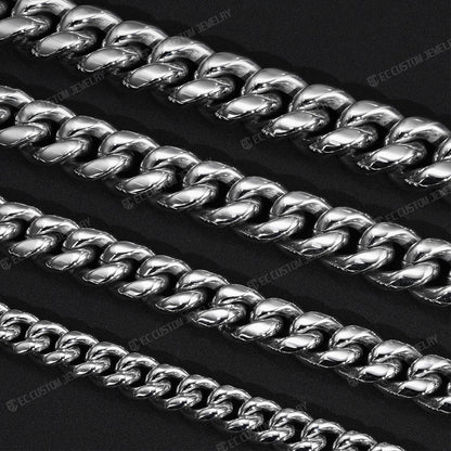 8MM 10MM 12MM 14MM Stainless Steel Cuban Link Chain Necklace