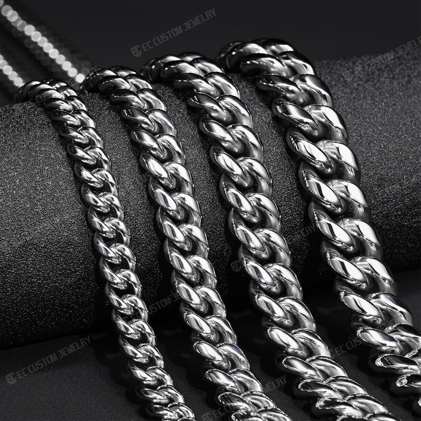 8MM 10MM 12MM 14MM Stainless Steel Cuban Link Chain Necklace