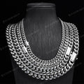 Stainless Steel Cuban Link Chain Necklace 8MM 10MM 12MM 14MM