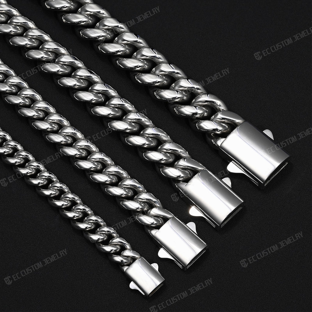 Stainless Steel 4mm 12mm streetwear hip hop cuban link chain necklace bold stand out Jewelry for men 6
