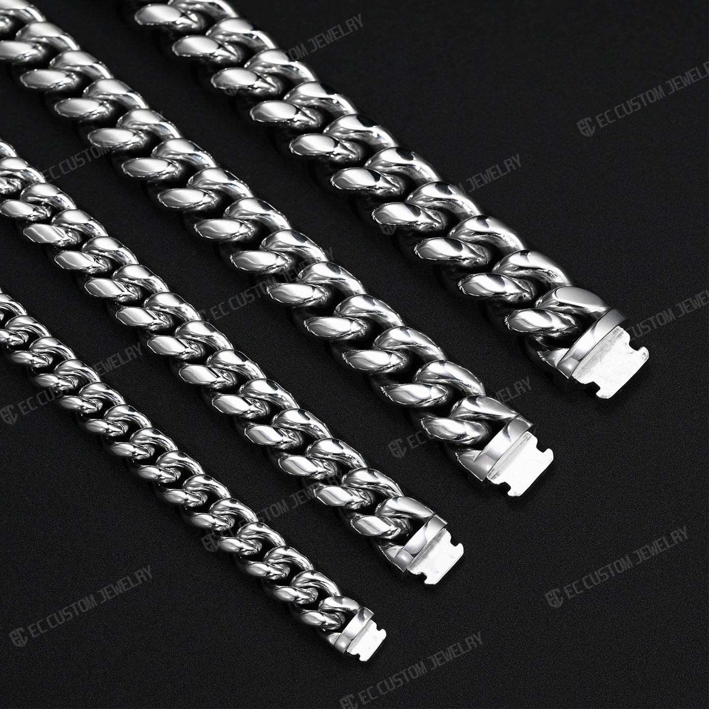 8MM 10MM 12MM 14MM Stainless Steel Cuban Link Chain Necklace