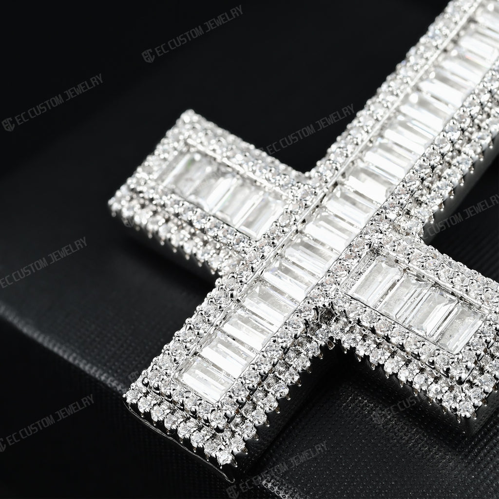 Street Stylish Men s Upside Down Cross Playboi Carti Inverted Cross Pendant Necklace Ice Out Jewelry