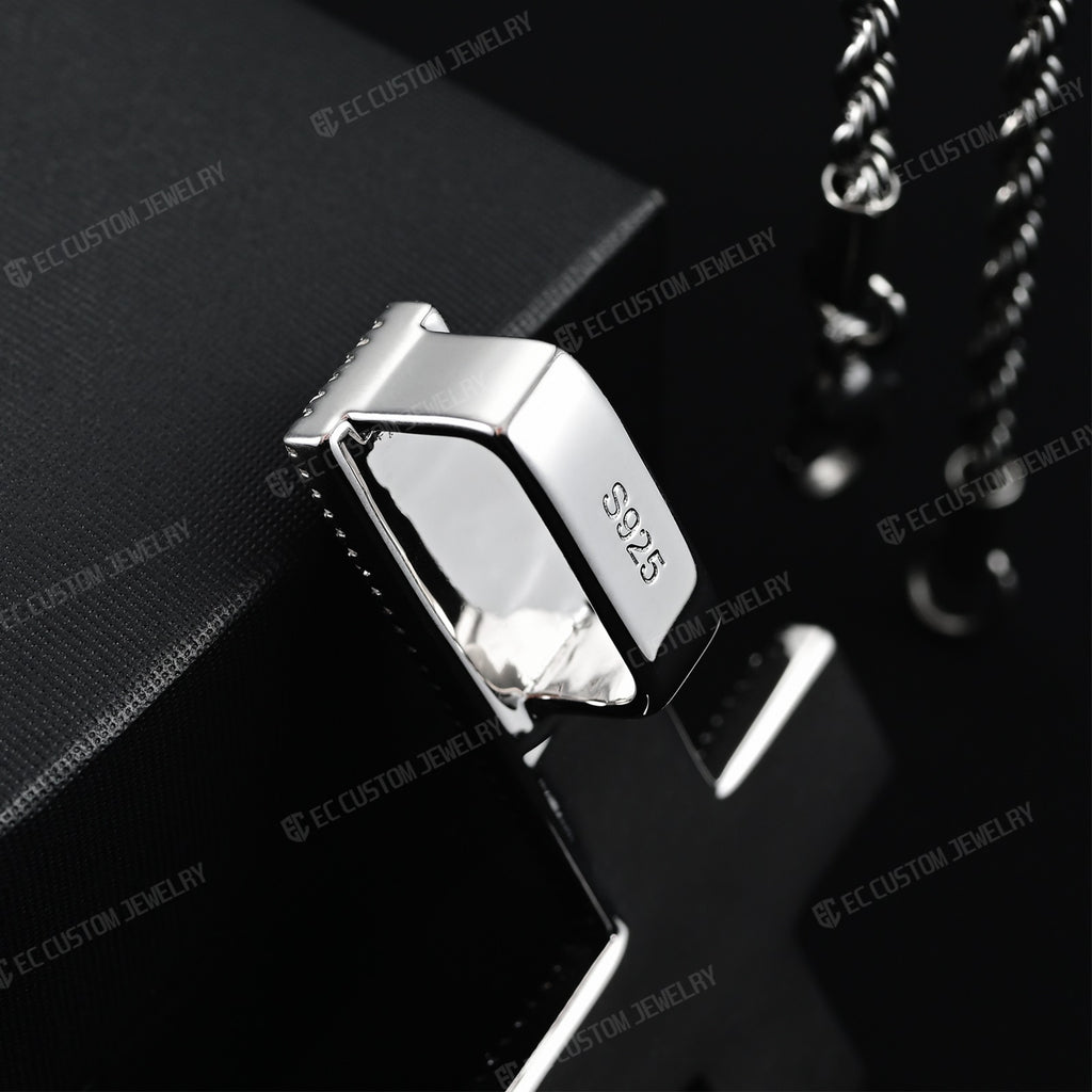 Street Stylish Men s Upside Down Cross Playboi Carti Inverted Cross Pendant Necklace Ice Out Jewelry